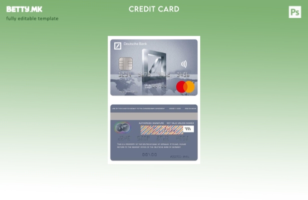 Модерен стил Шаблон за мастер картички за патување во Германија Deutsche Bank